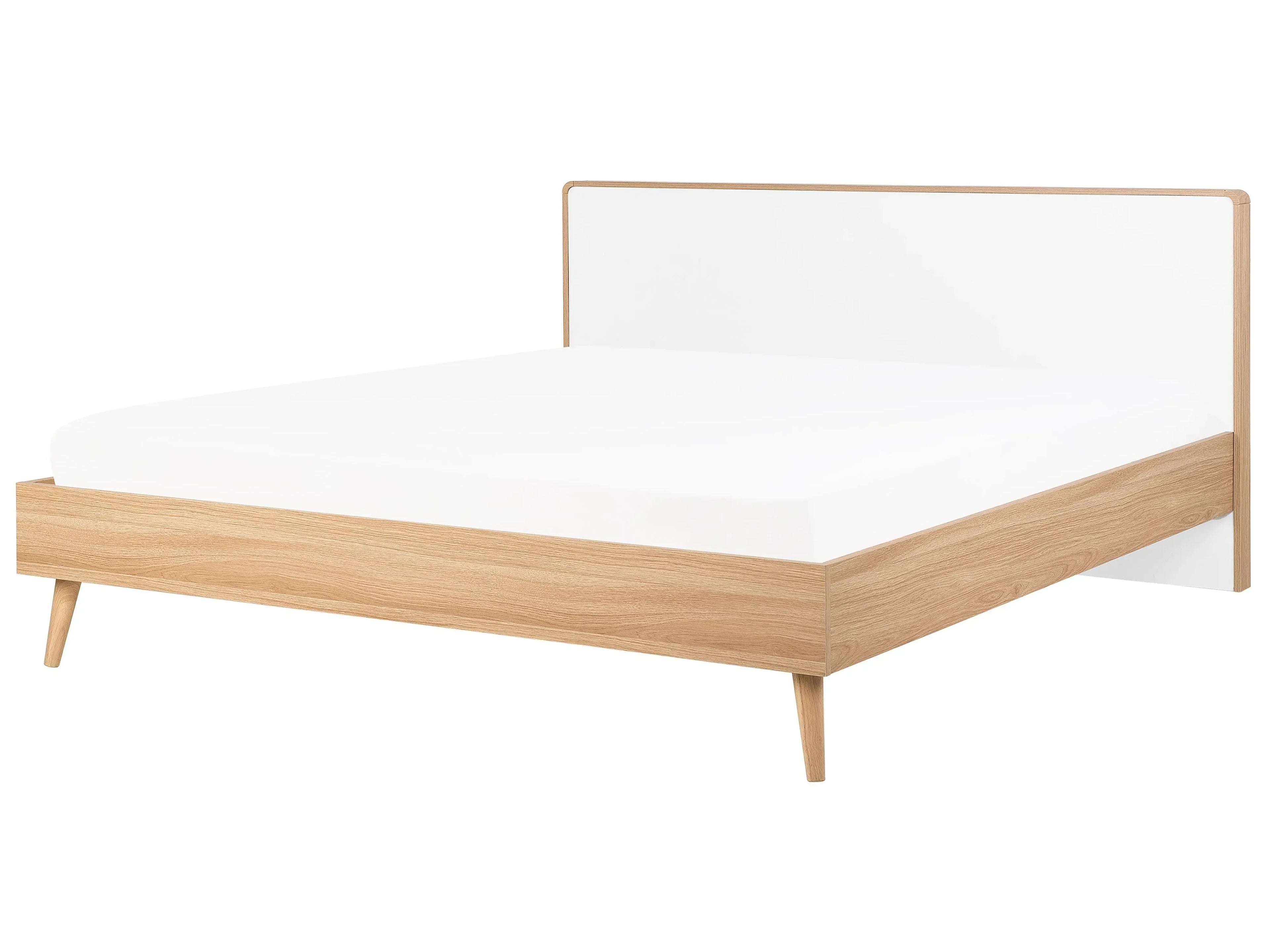 Letto con LED  180 x 200 cm Marrone chiaro