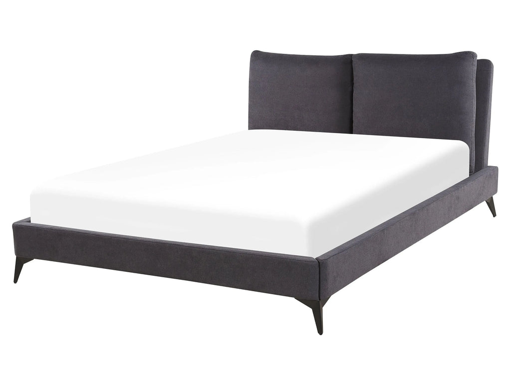 Letto Velluto  160 x 200 cm Grigio scuro