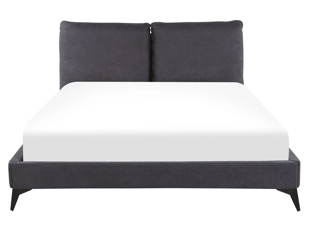 Lit Velours 160 x 200 cm Gris foncé
