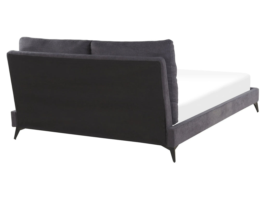 Lit Velours 160 x 200 cm Gris foncé