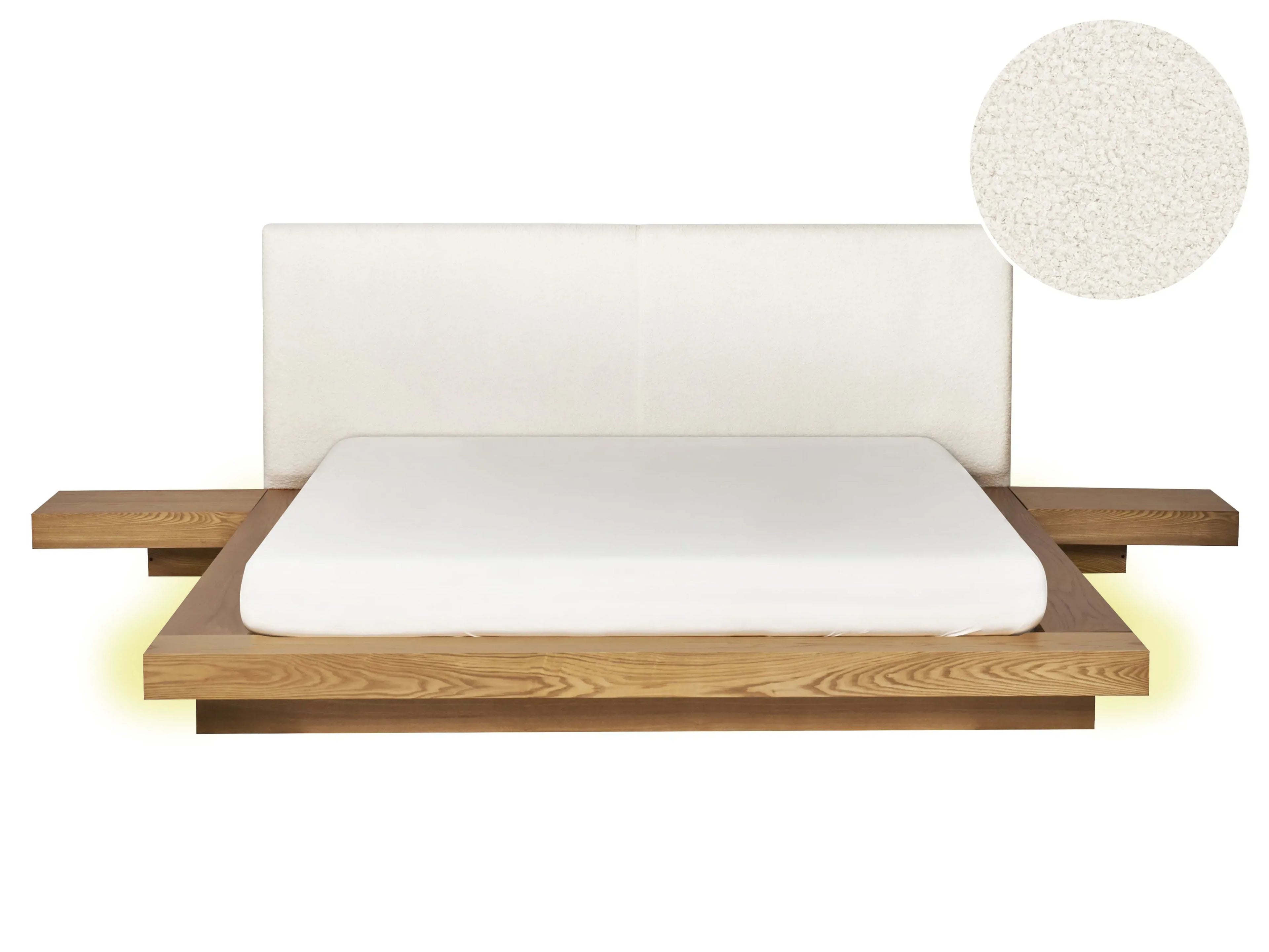 Letto con LED Boucl ZEN 160 x 200 cm LED Frassino naturale