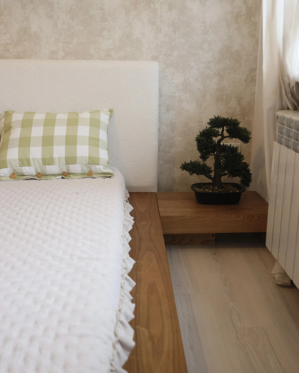 Lit avec LED 160 x 200 cm LED Frêne naturel