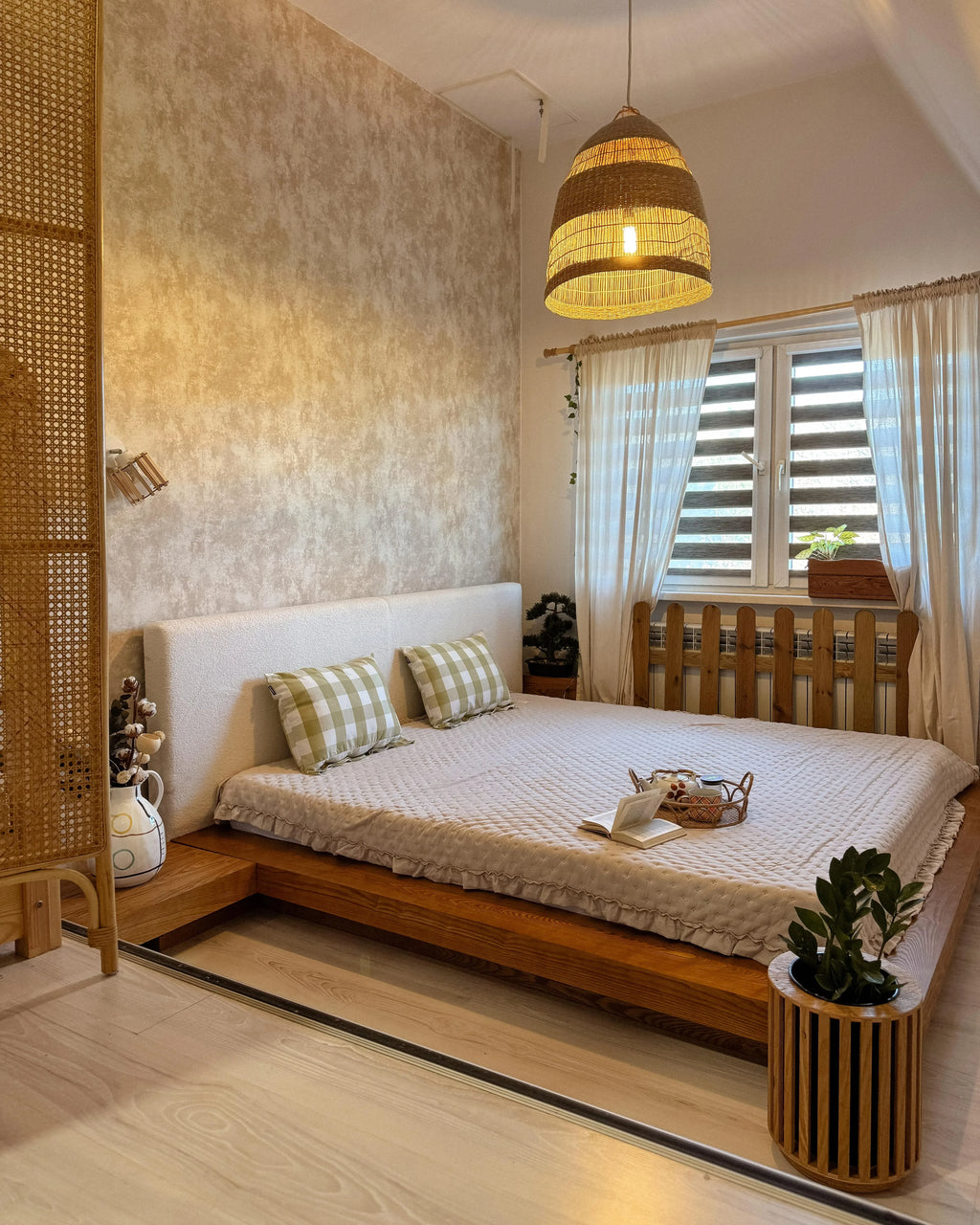 Lit avec LED 160 x 200 cm LED Frêne naturel