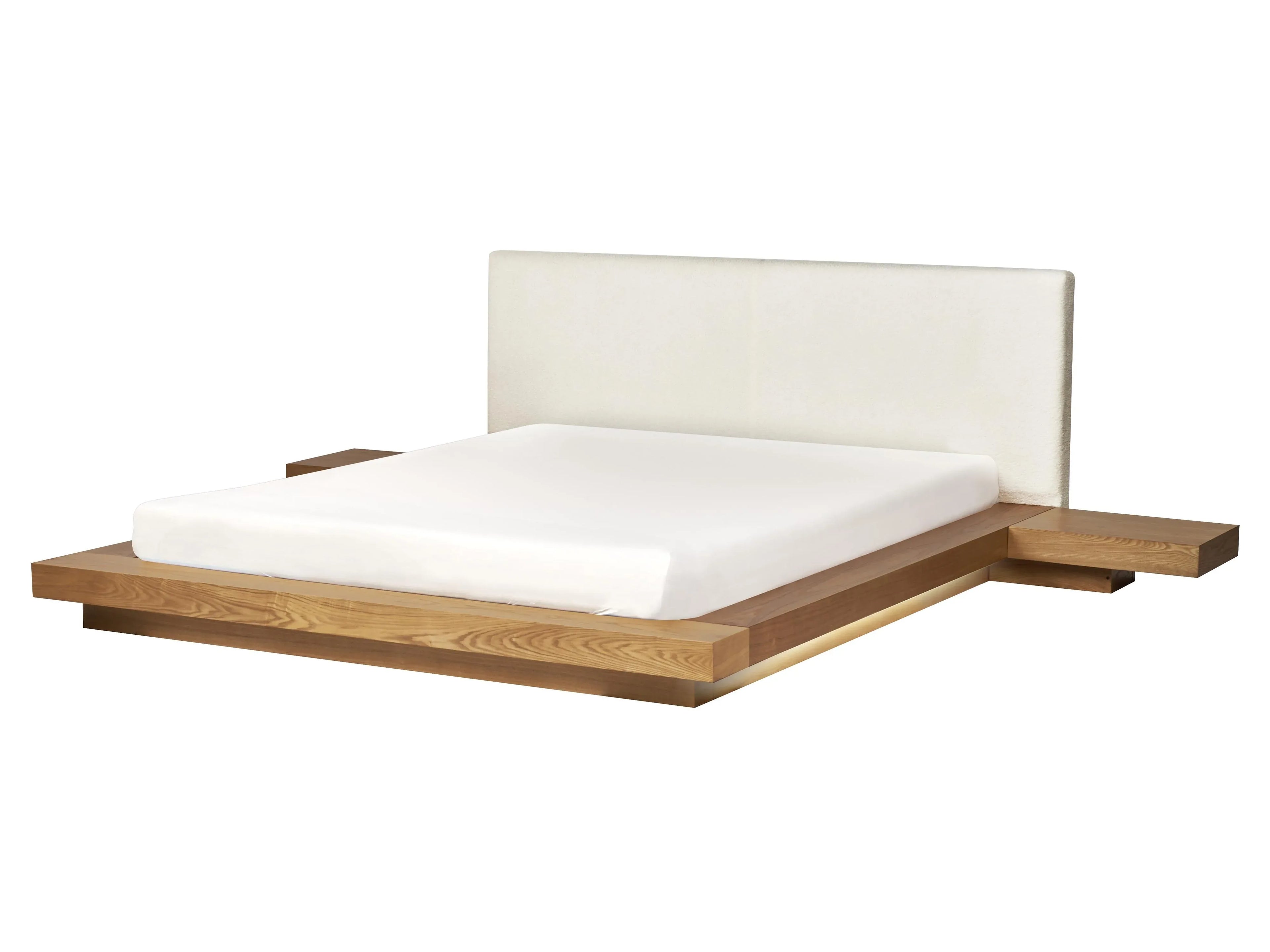Lit avec LED 160 x 200 cm LED Frêne naturel