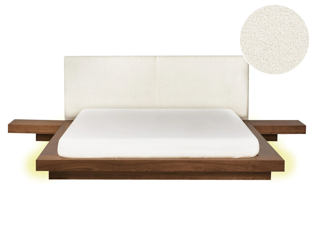 Letto con LED Boucl ZEN 160 x 200 cm LED Frassino marrone