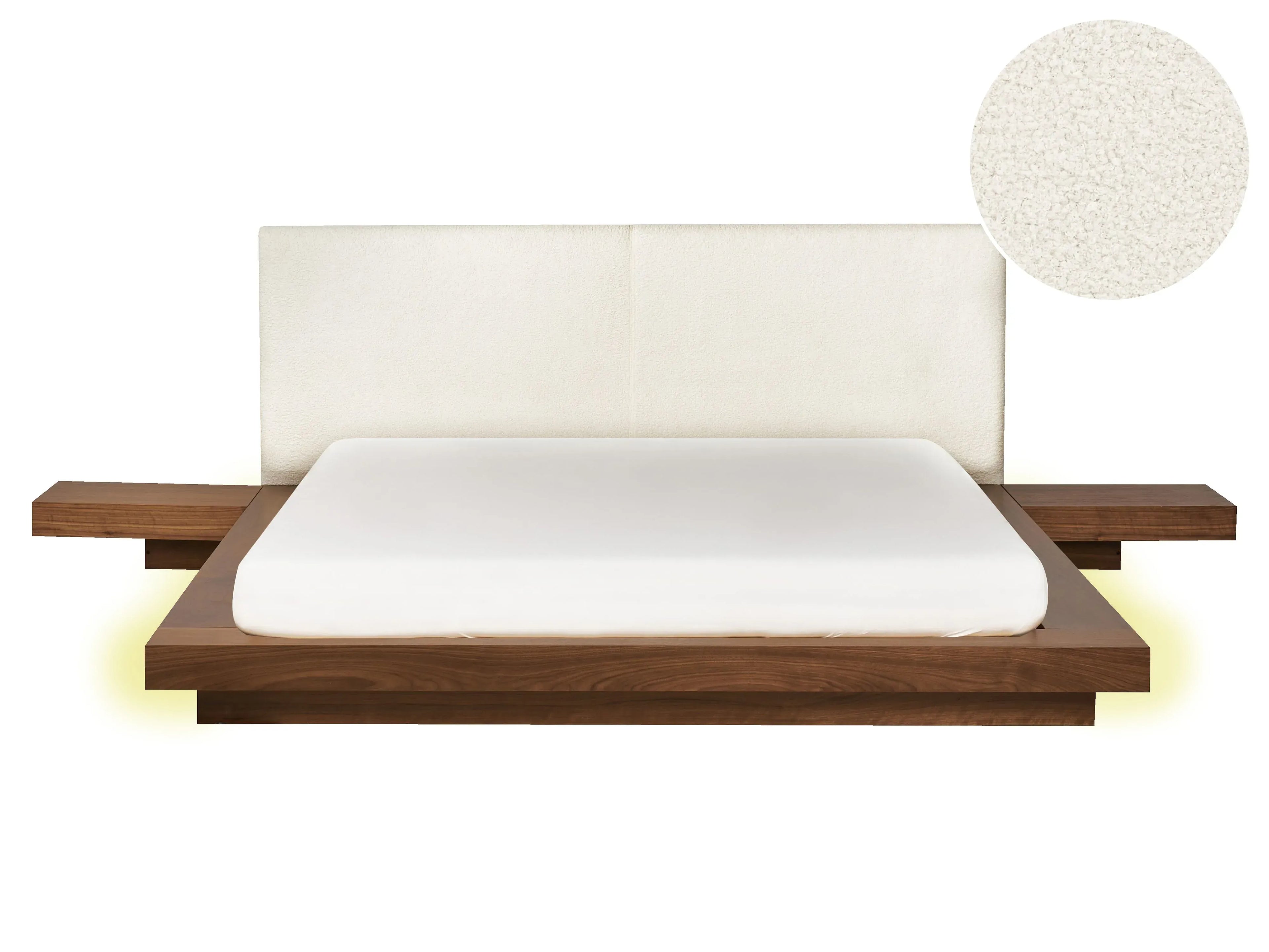 Letto con LED Boucl ZEN 160 x 200 cm LED Frassino marrone