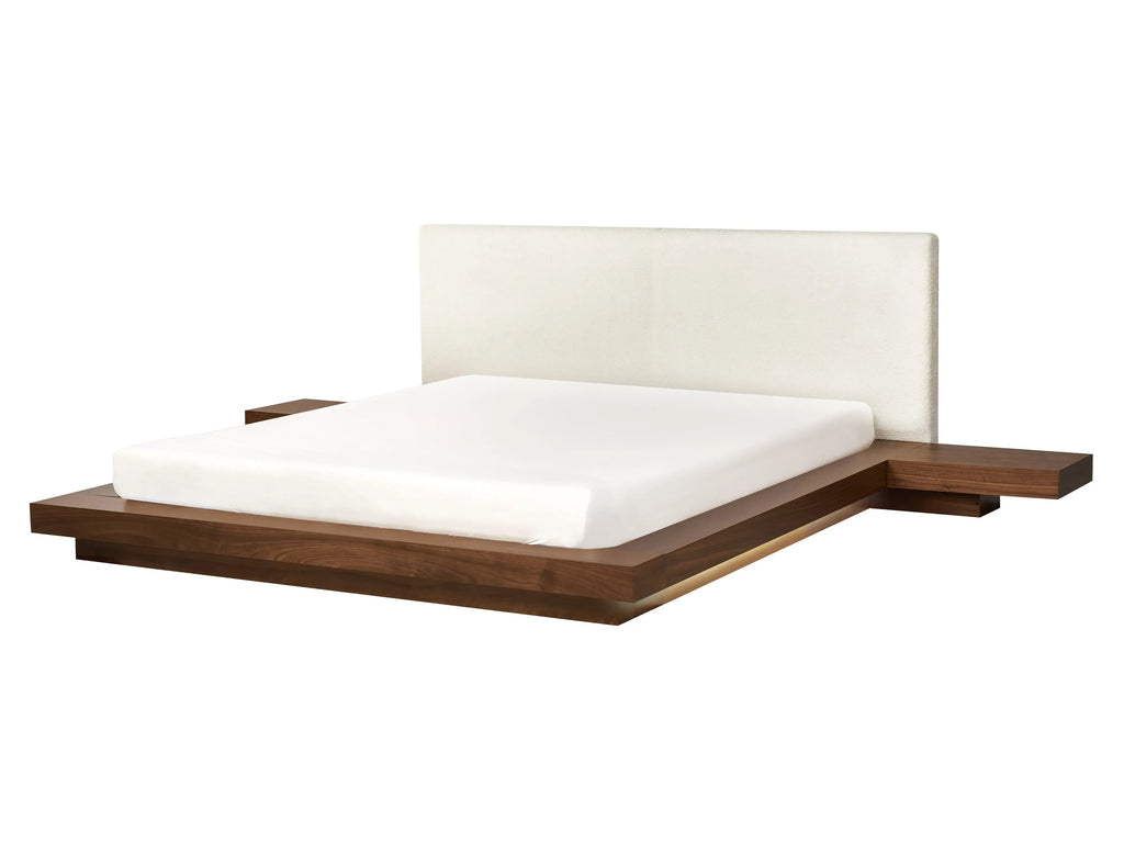 Letto con LED  160 x 200 cm LED Frassino marrone
