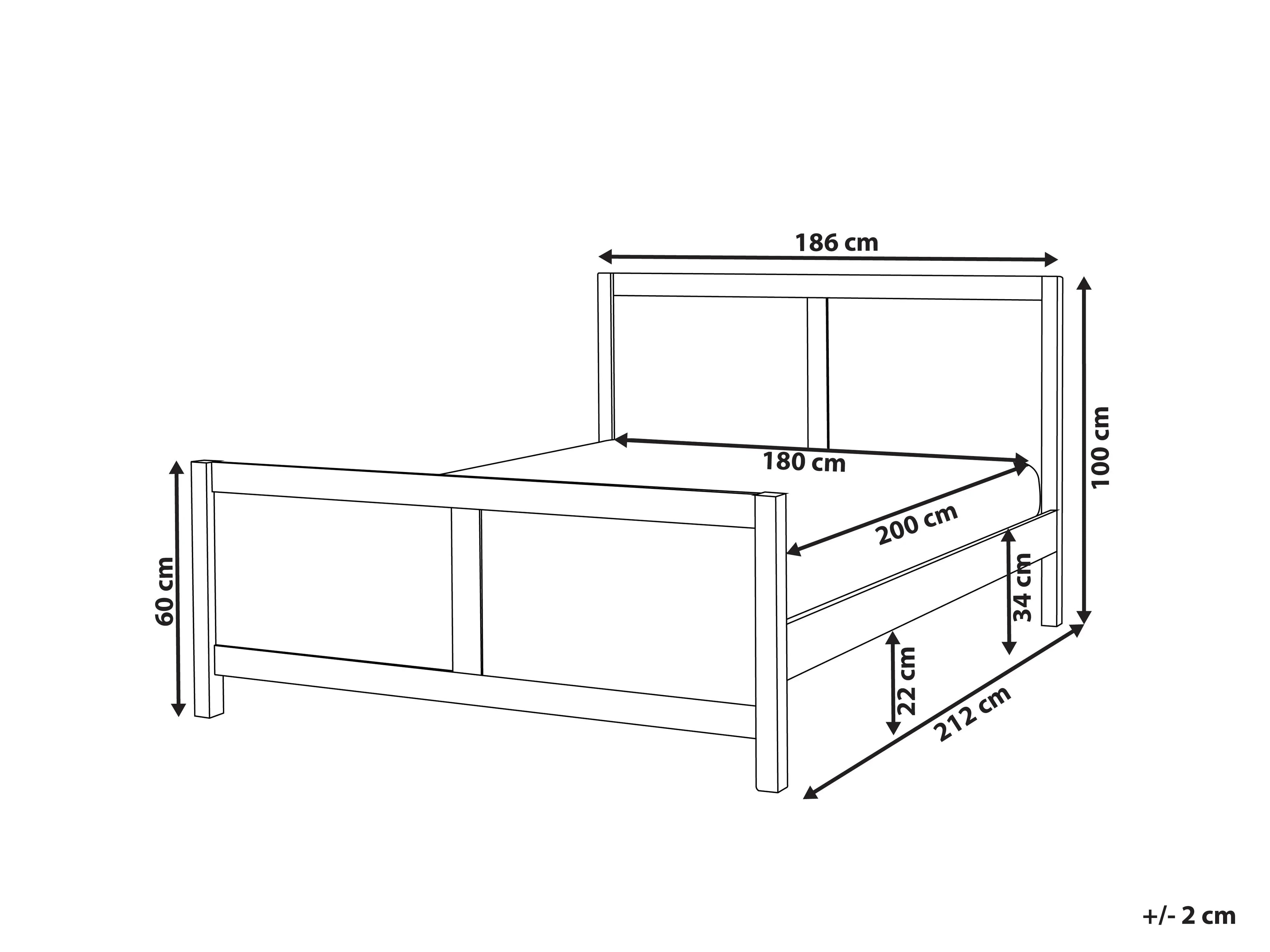 Letto Legno 180 x 200 cm Bianco