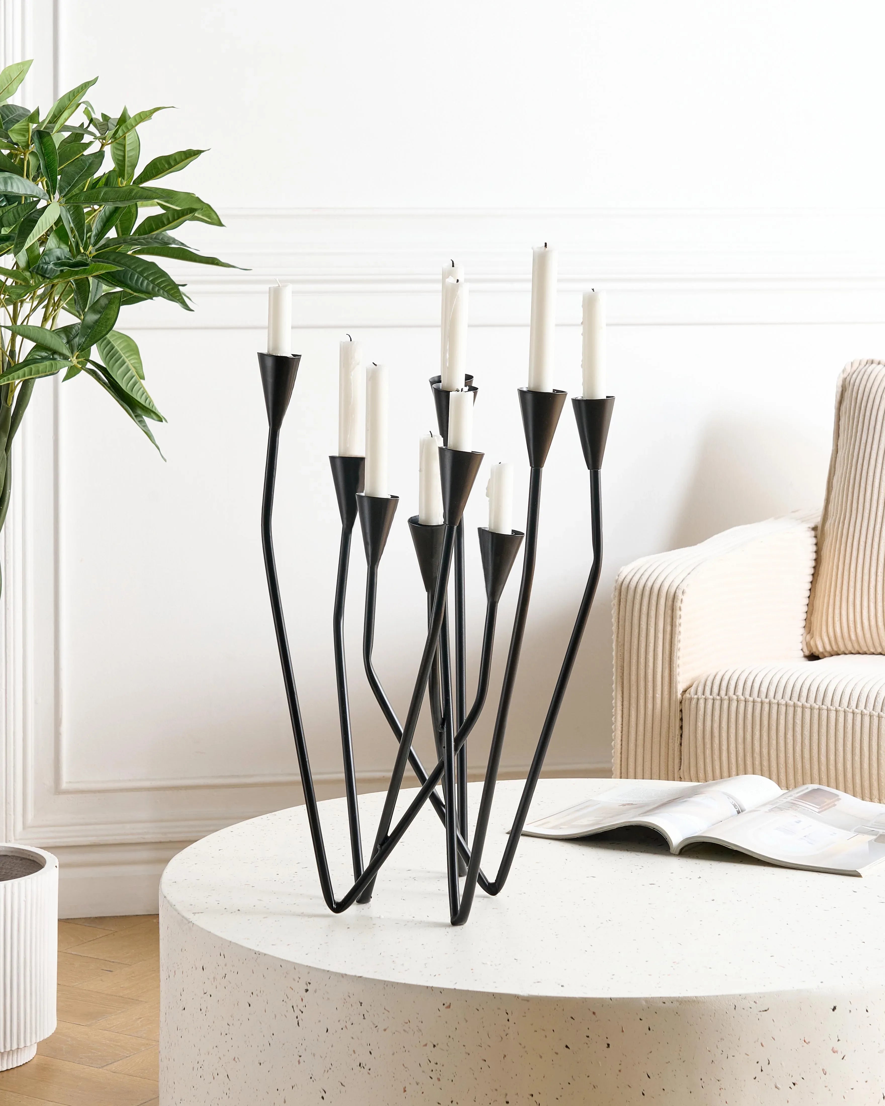 Portacandele Metallo 54 cm Nero