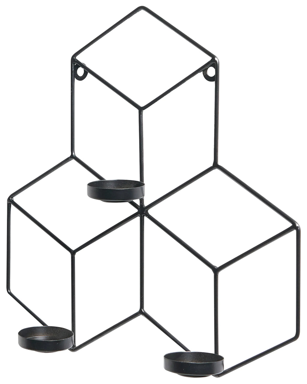 Porte-bougie mural Métal 31 cm Noir