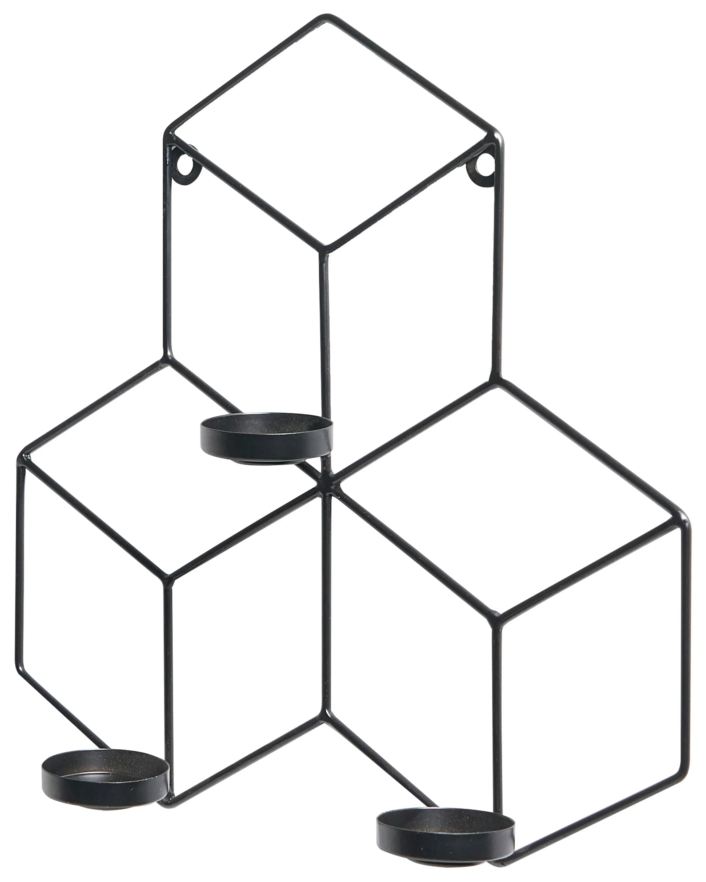 Portacandele da parete Metallo 31 cm Nero