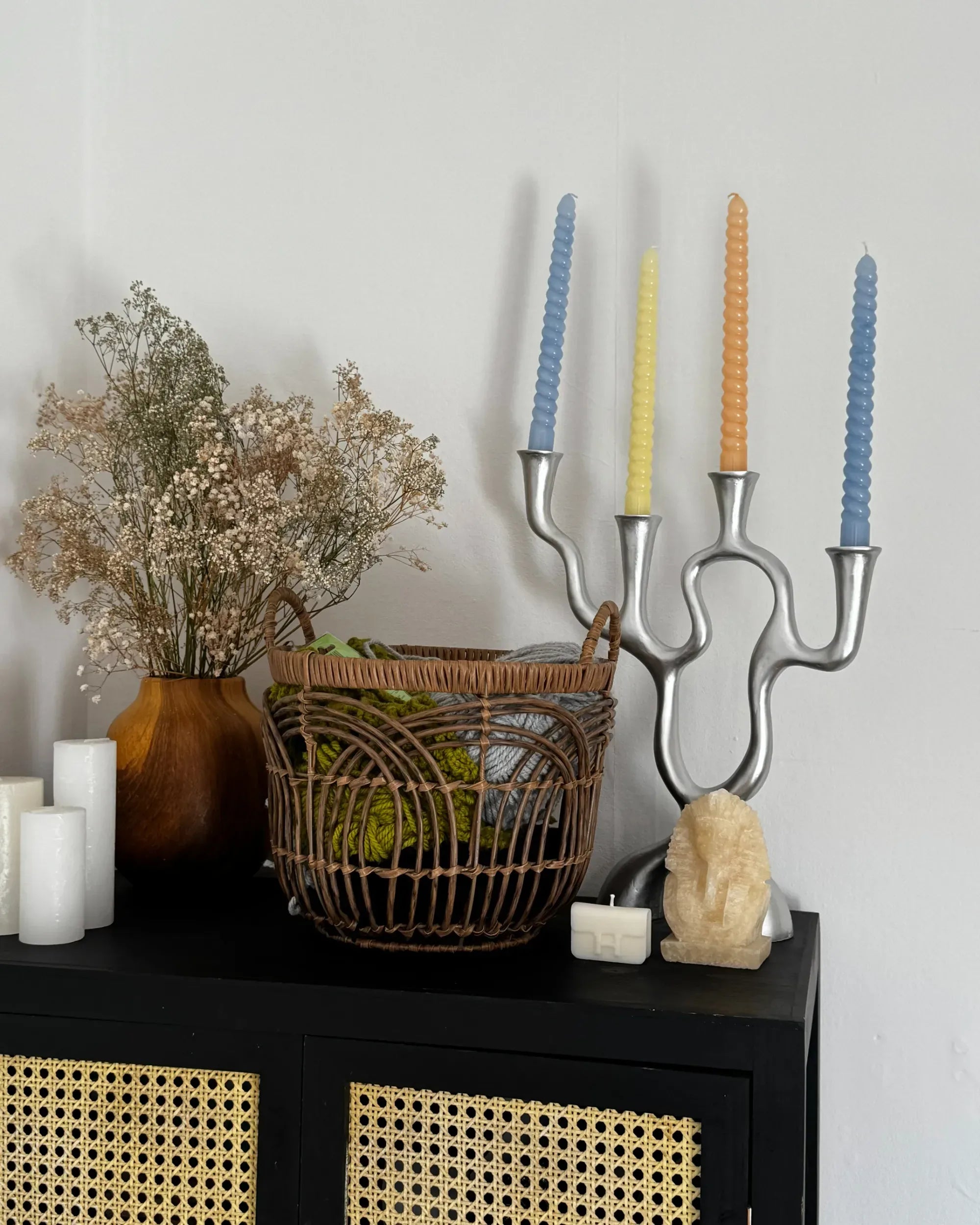 Portacandele Metallo 41 cm Argento