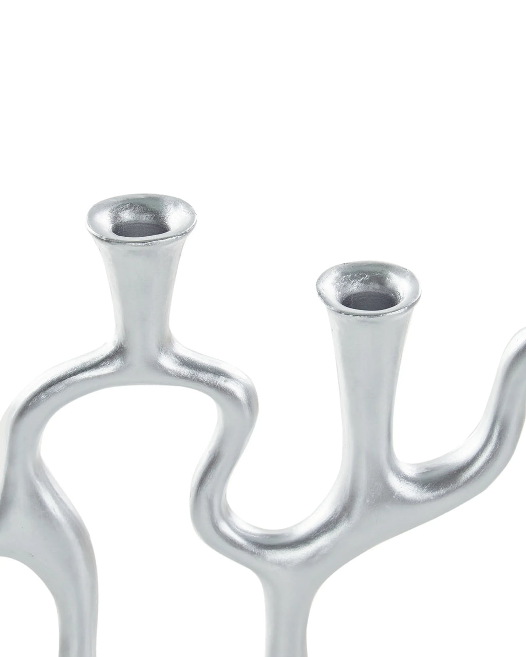 Bougeoir en métal 41 cm argenté