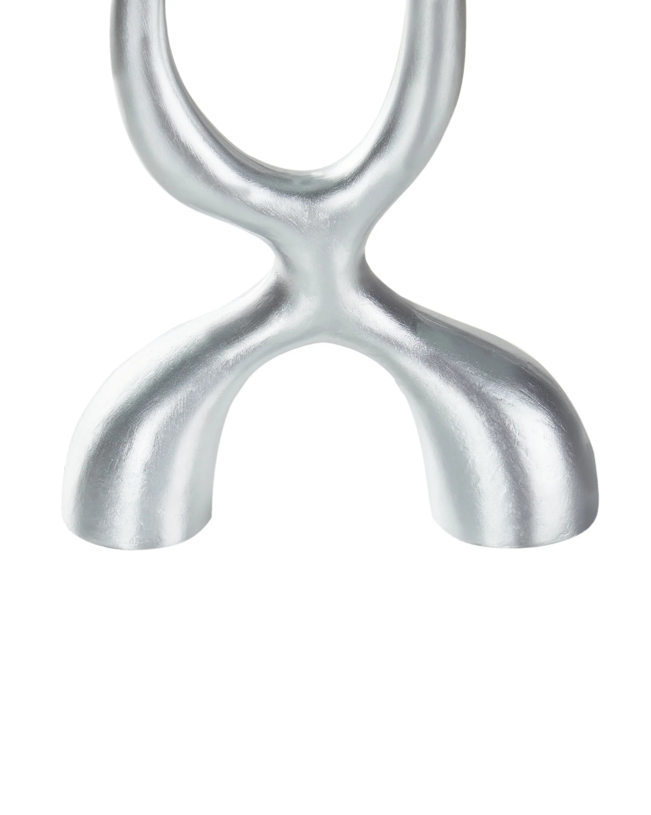 Bougeoir en métal 41 cm argenté