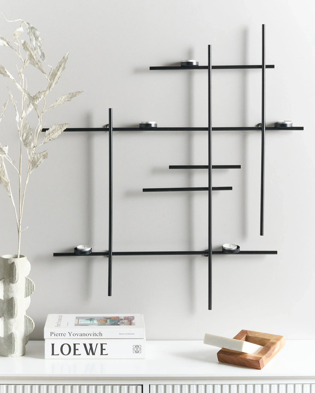 Bougeoir mural 74 cm Noir