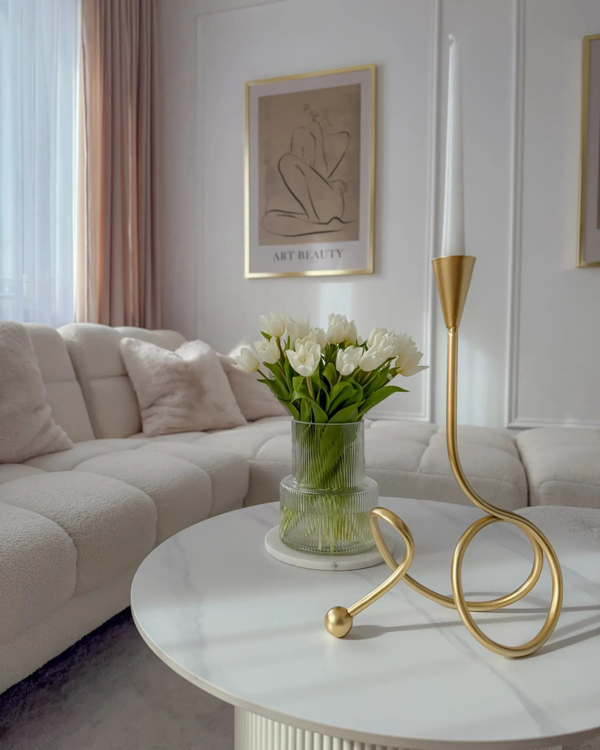 Portacandele  Metallo 40 cm Oro