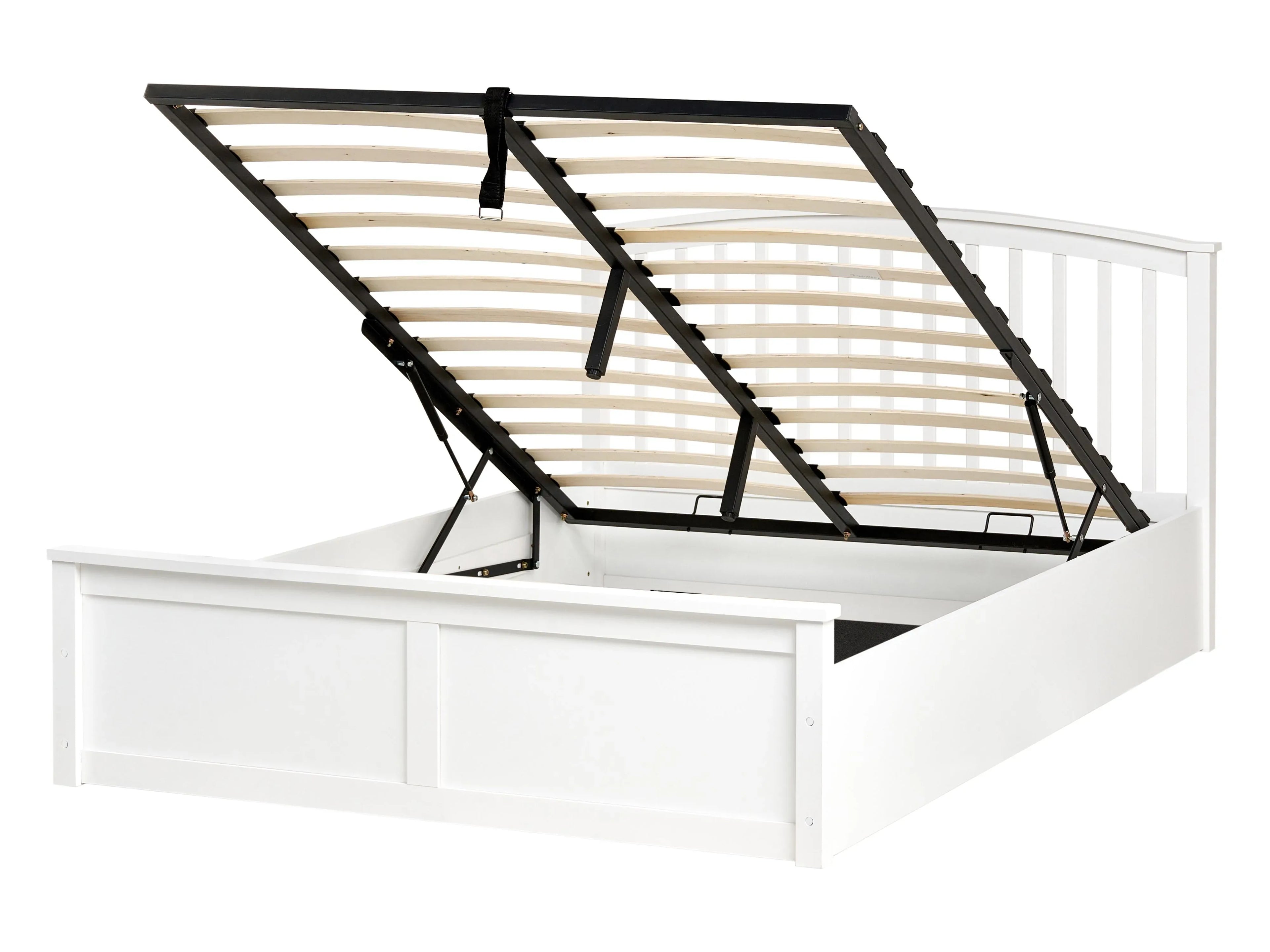 Letto contenitore Legno di pino  140 x 200 cm Bianco