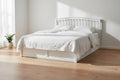 Lit coffre Pin massif  140 x 200 cm Blanc