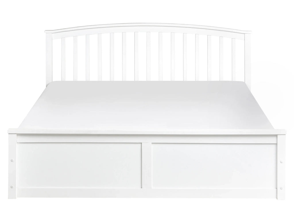Lit coffre en bois de pin 160 x 200 cm Blanc