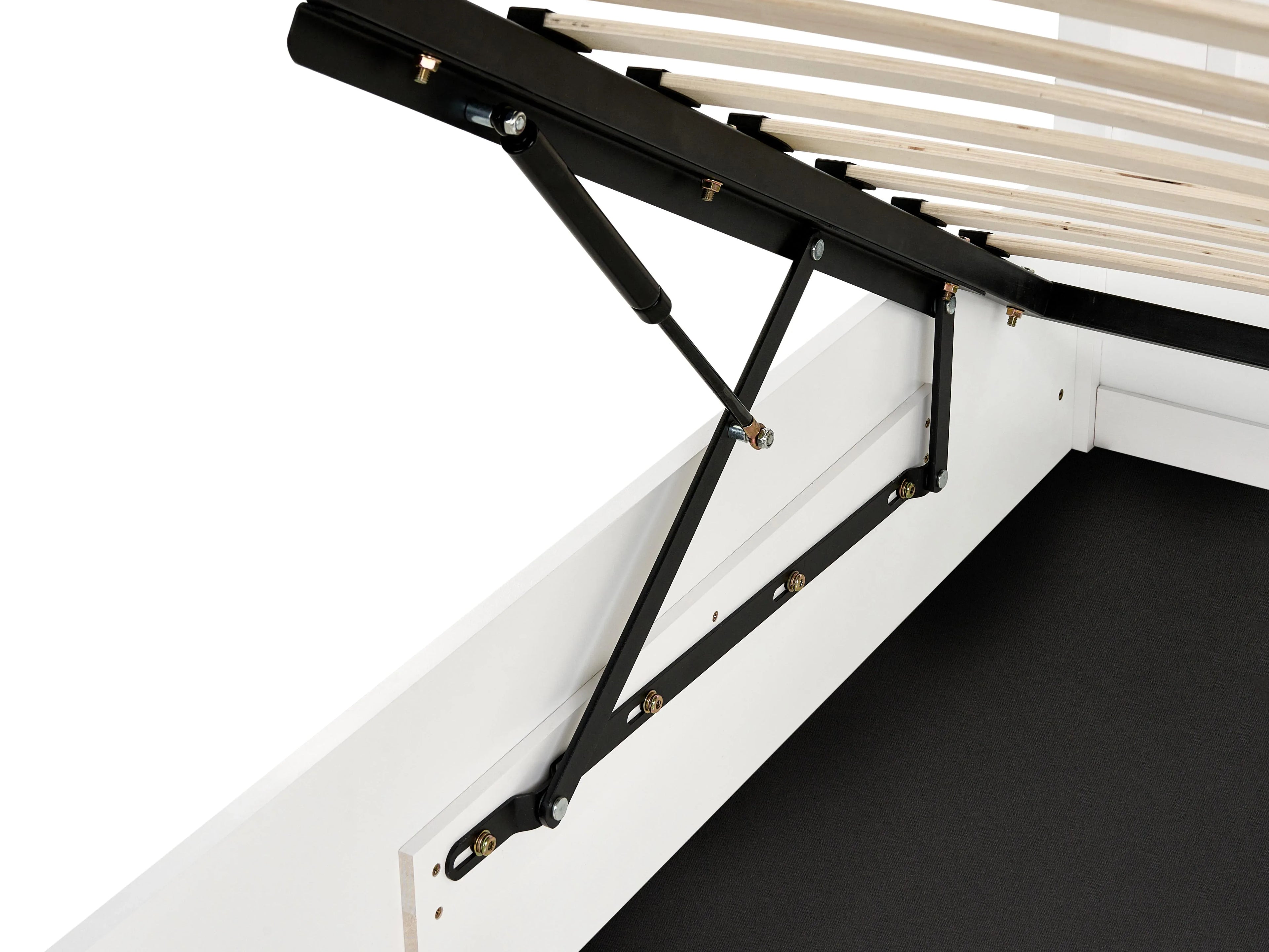 Lit coffre en bois de pin 160 x 200 cm Blanc