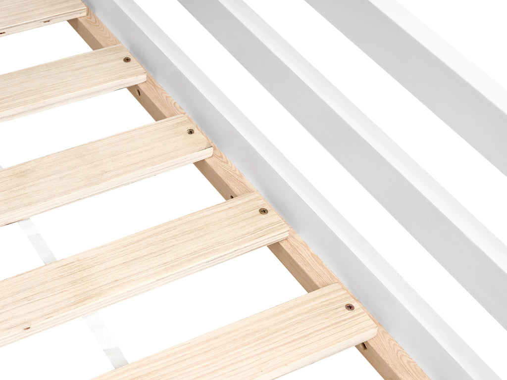 Lit enfant avec tiroirs Maison Bois de pin 90 x 200 cm Blanc