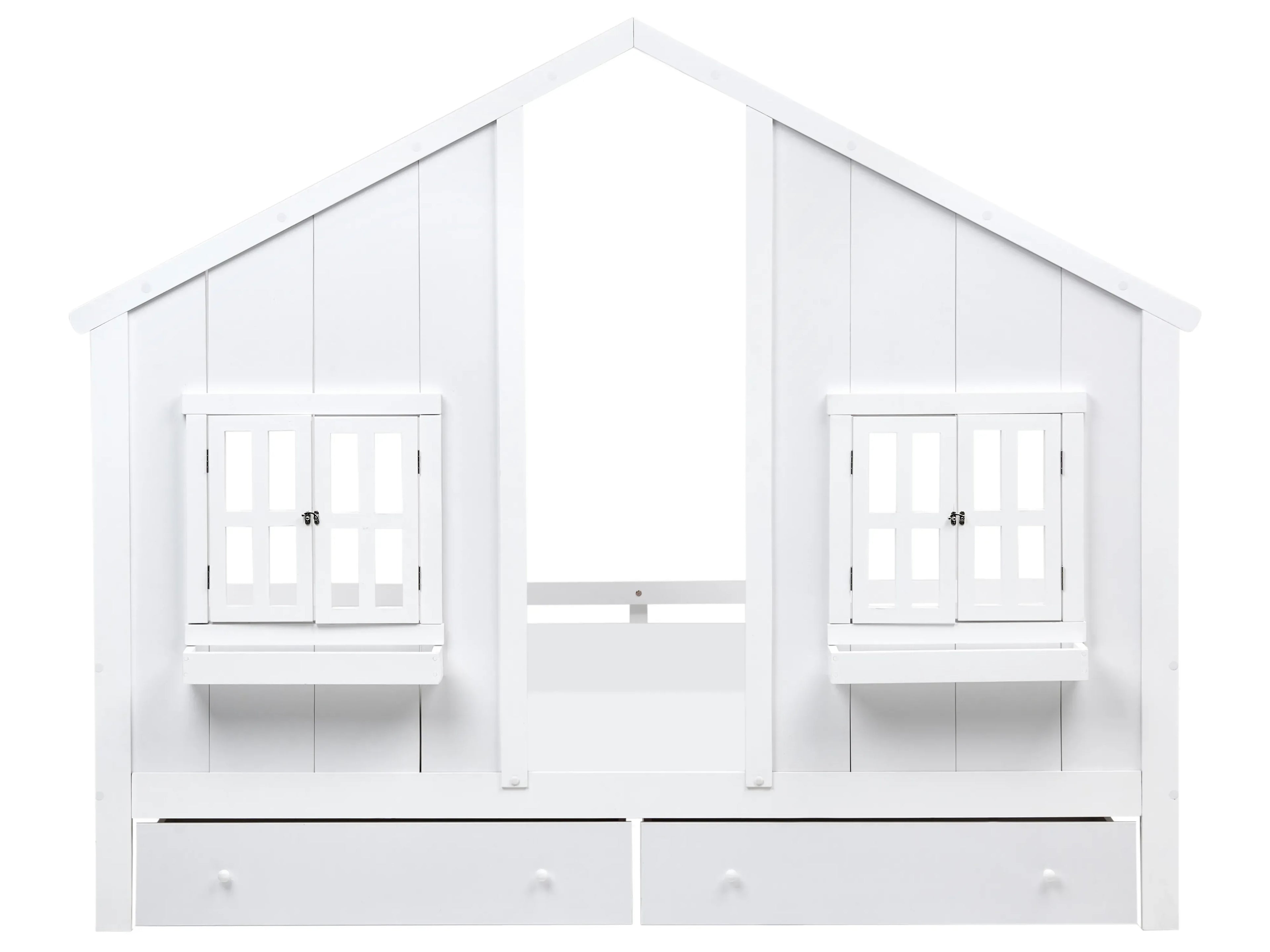 Letto per bambini con cassetti Casa Legno di pino 90 x 200 cm Bianco