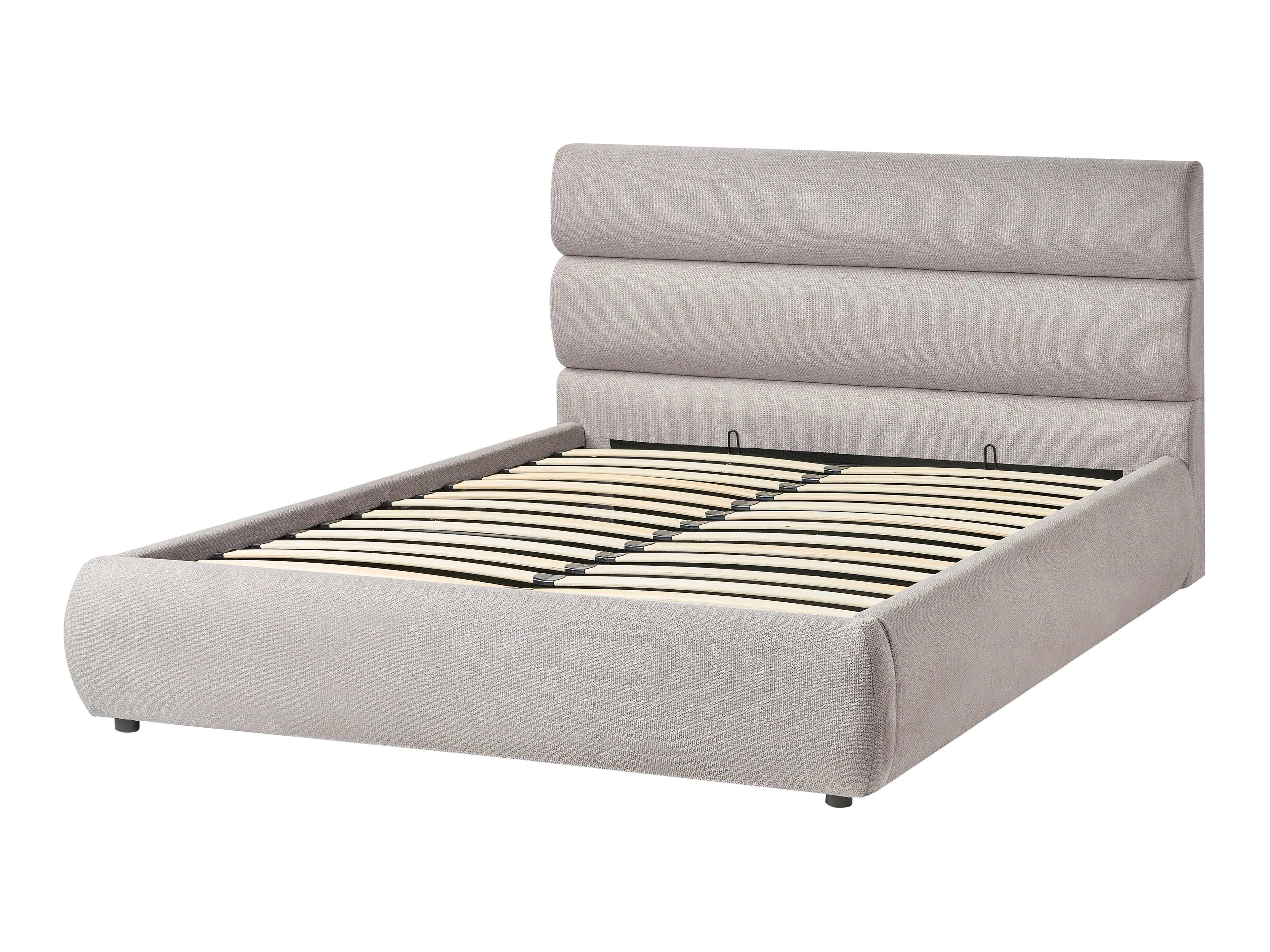 Letto contenitore Lino sintetico 140 x 200 cm Grigio