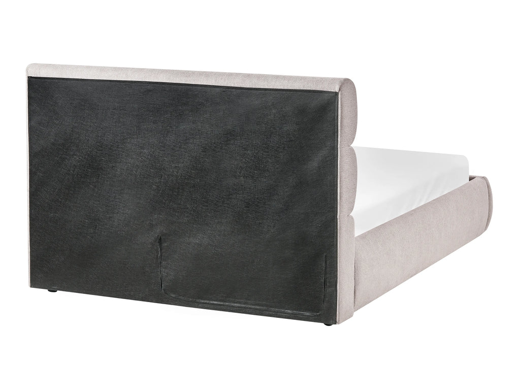 Lit coffre Lino synthétique 140 x 200 cm Gris