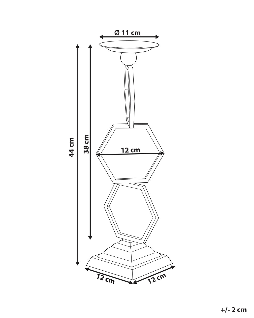 Chandelier Métal 44 cm Or