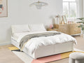 Lit coffre avec tiroirs de rangement sans tête de lit 180 x 200 cm Blanc
