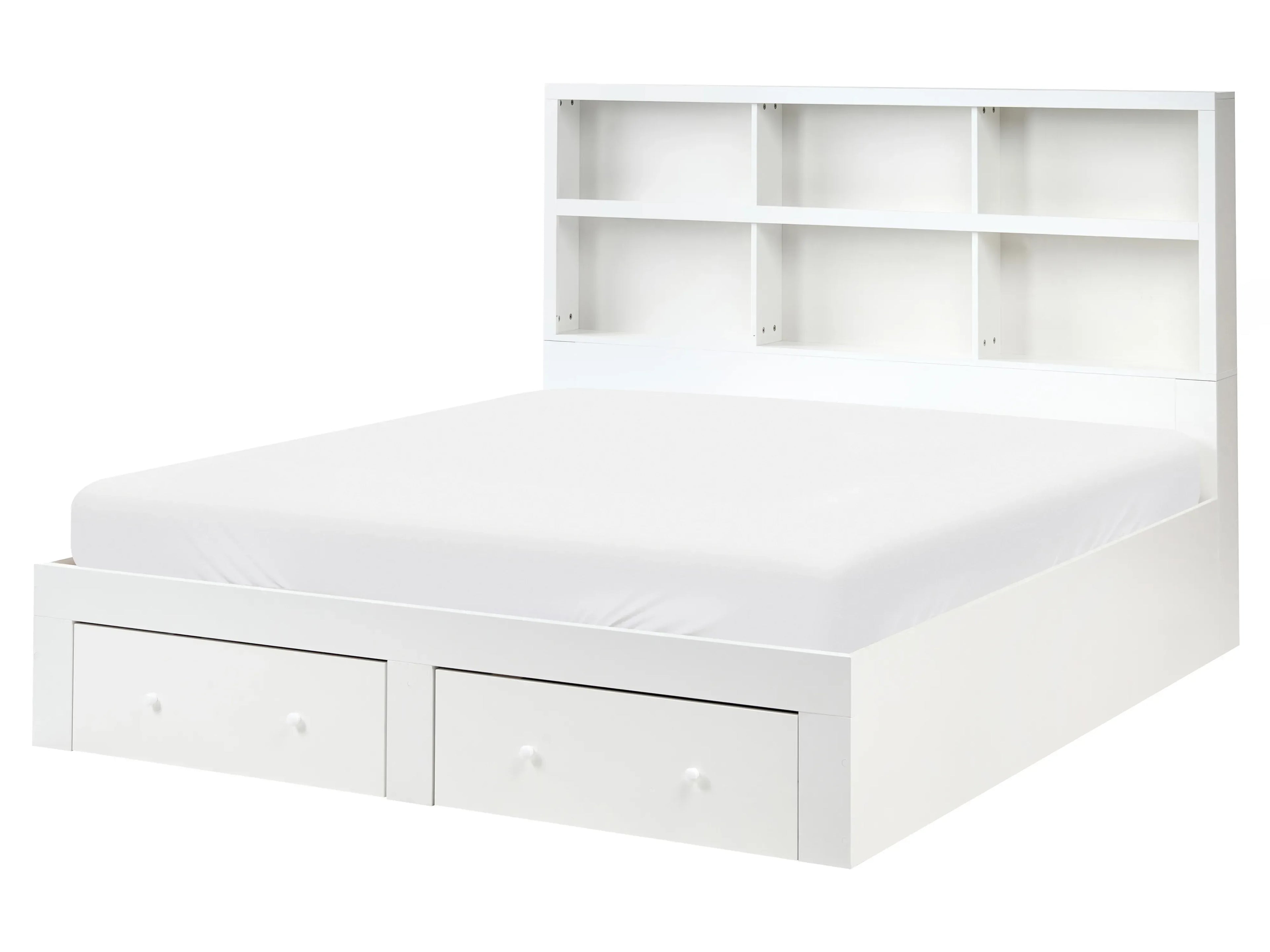 Letto con cassetti contenitori  160 x 200 cm Bianco