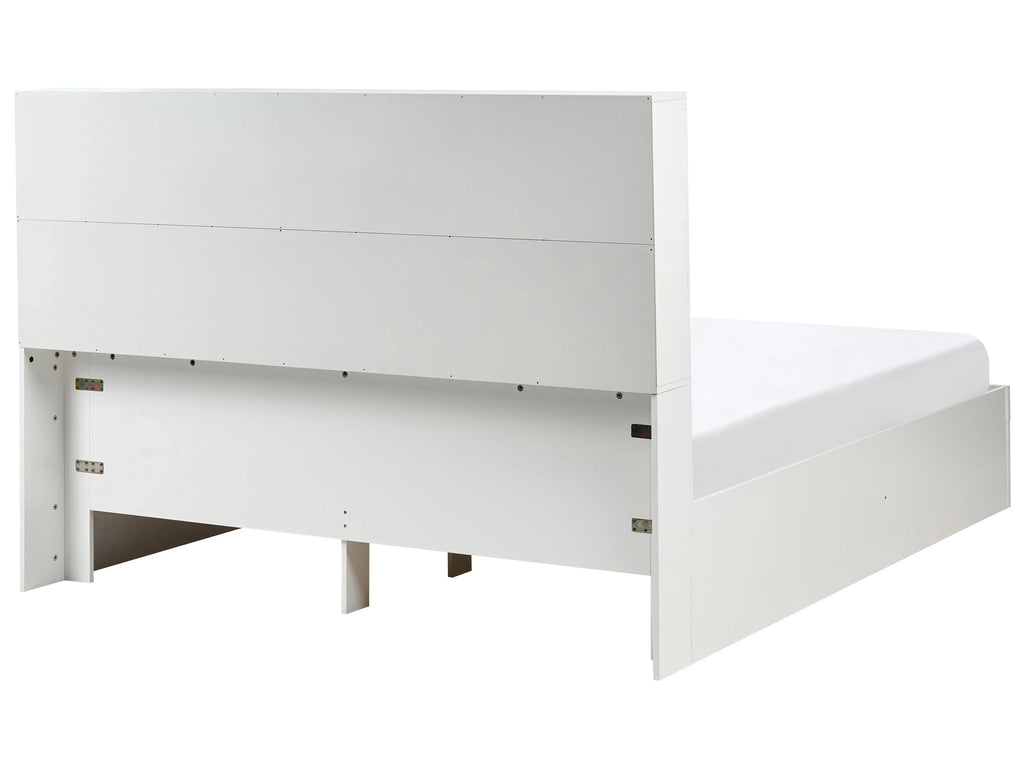 Lit avec tiroirs de rangement 160 x 200 cm Blanc