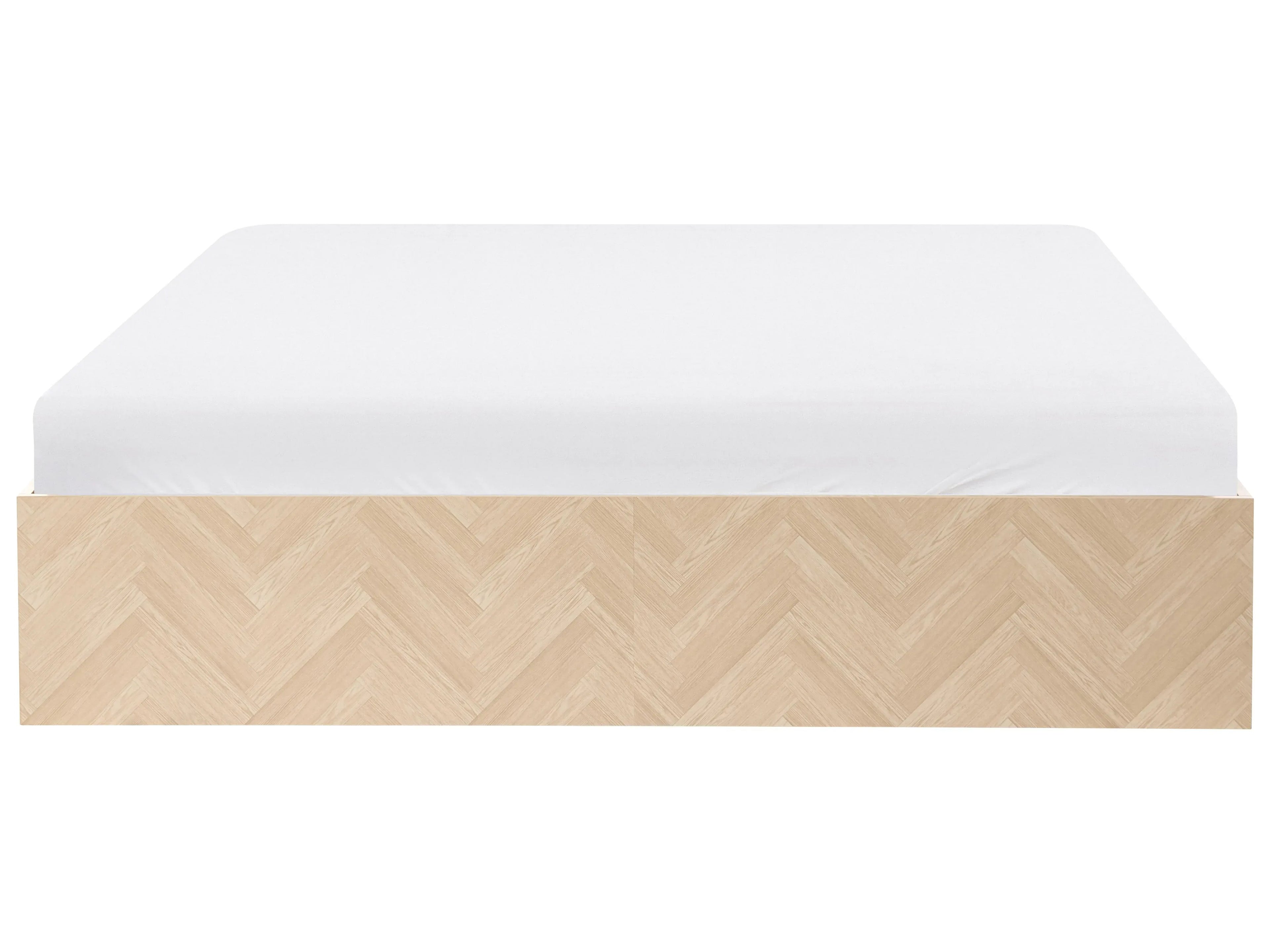 Letto con ottomano senza testata 180 x 200 cm Marrone chiaro
