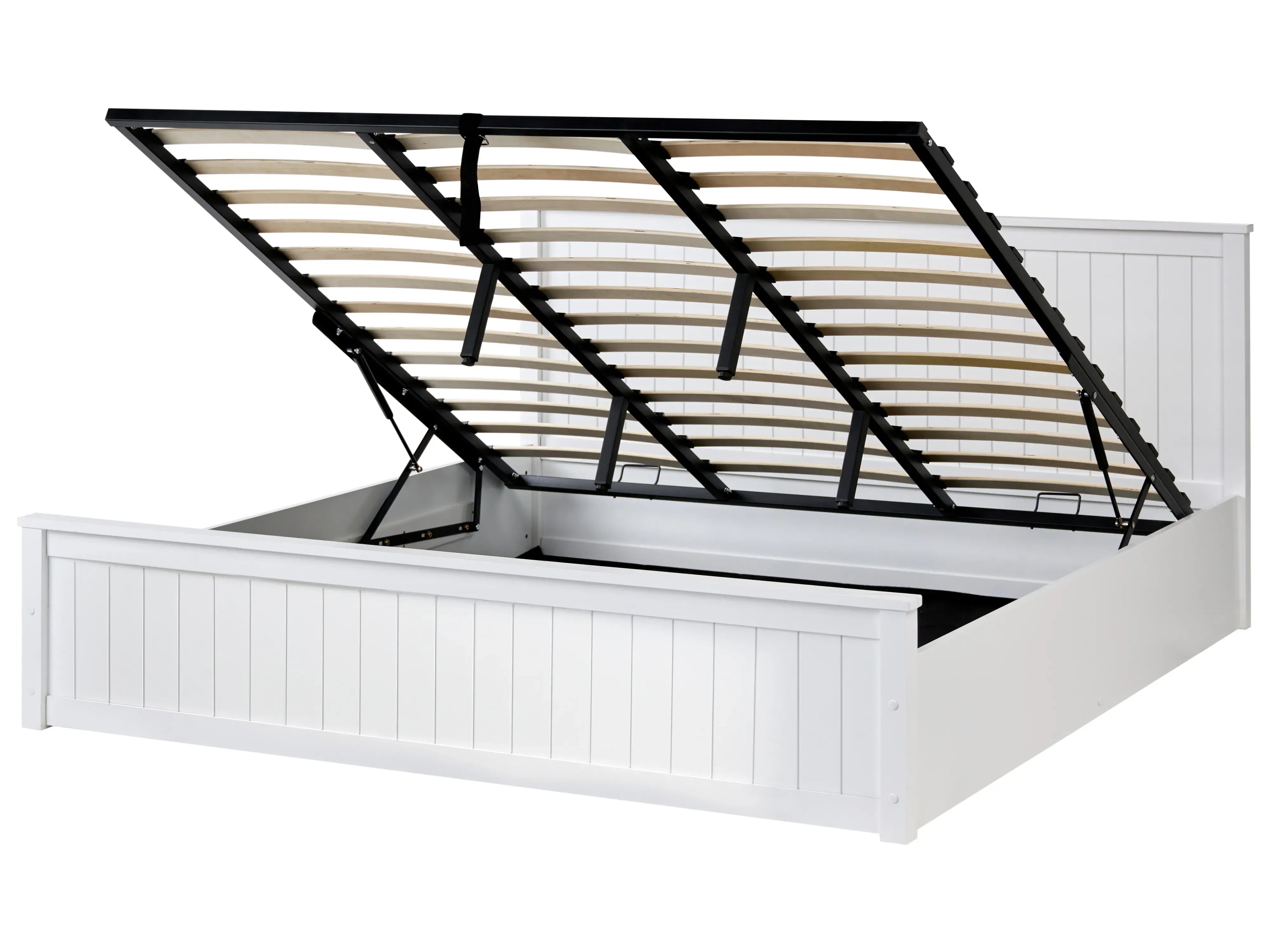 Letto contenitore Legno di pino  180 x 200 cm Bianco