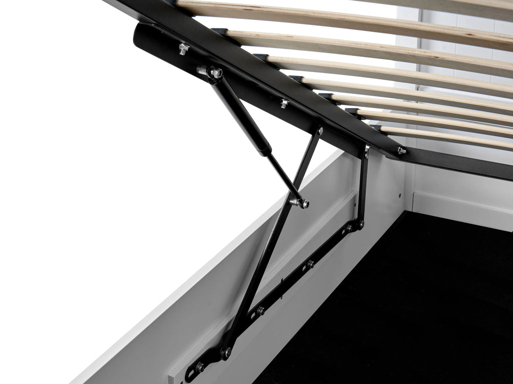 Storage bed Pine wood 180 x 200 cm White