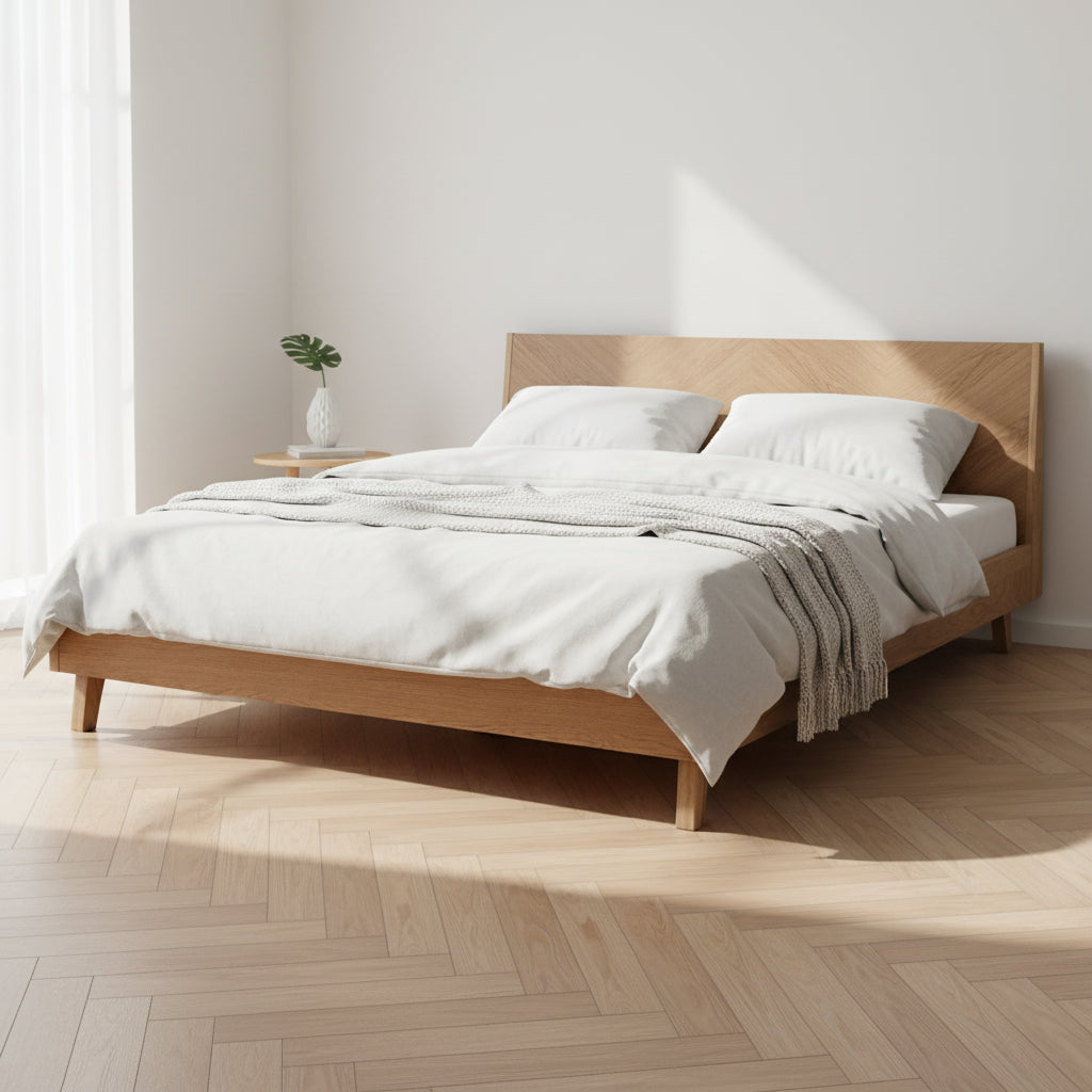 Letto  180 x 200 cm Rovere chiaro