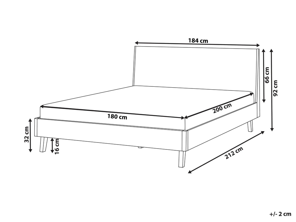 Letto 180 x 200 cm Rovere chiaro