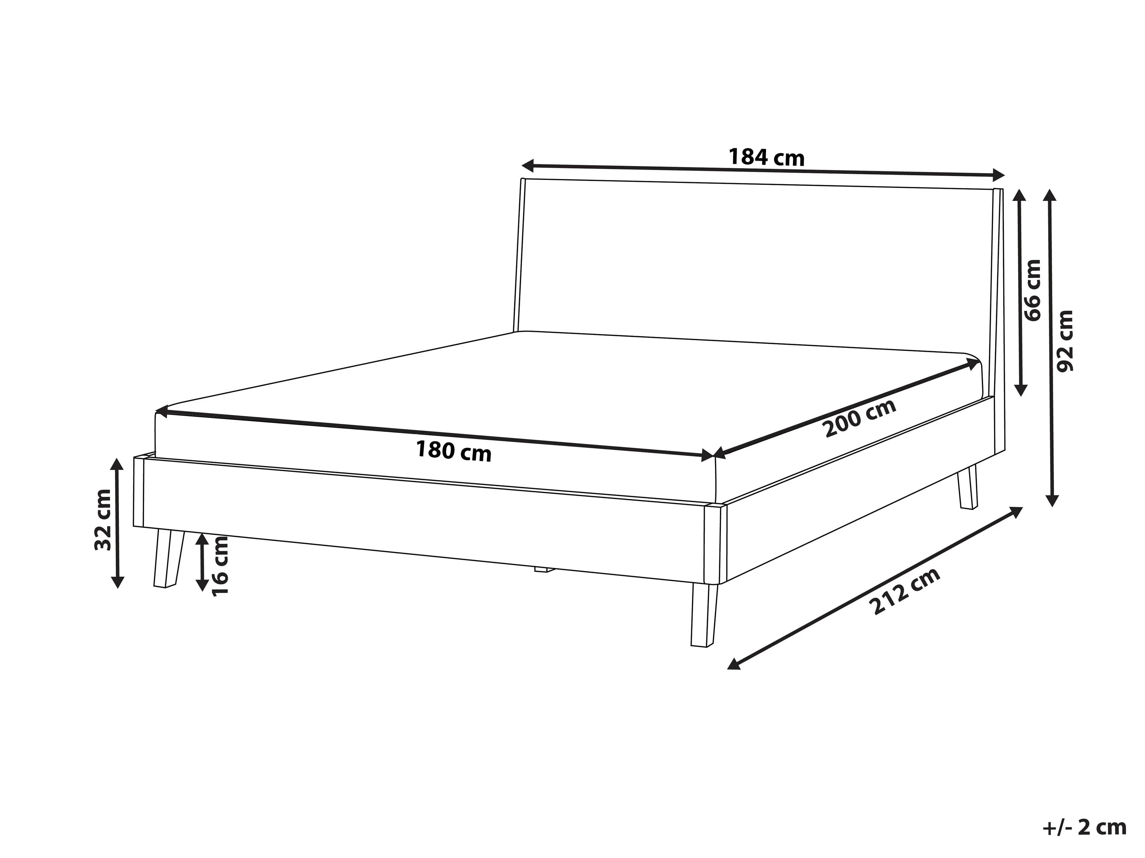 Letto 180 x 200 cm Rovere chiaro